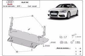 Scut motor metalic Audi A4 B9 All Road, ani fabricatie 2015-2023