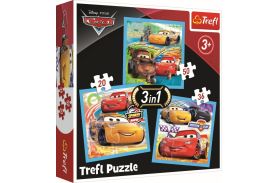 Puzzle trefl 3in1 cars pregatiri pentru cursa