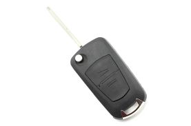 Opel - Carcasa tip cheie briceag cu 2 butoane, lama pe stanga