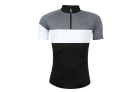 Bluza ciclism Force View maneci scurte negru/gri/alb L