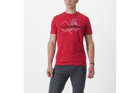 Tricou casual Castelli Finale Tee Rosu XXL
