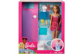 Barbie set baie cu dus si papusa blonda