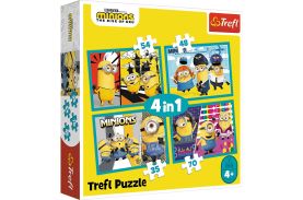 Puzzle trefl minions 4in1 lumea fericita a minionilor