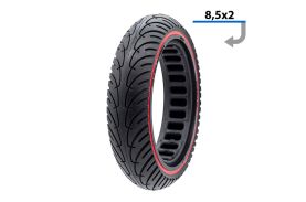 Anvelopa plina ultra-usoara 8.5x2 Negru/Rosu