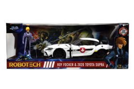 Jada robotech set masinuta metalica si figurina roy focker si toyota supra scara 1:24