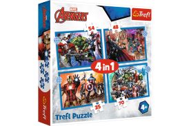 Puzzle trefl 4in1 avengers - razbunatorii curajosi