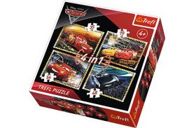 Puzzle trefl 4in1 pregatiti de cursa cars3