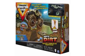 Monster jam set camioneta cu nisip si accesorii cu rampa