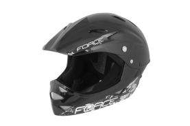 Casca Force Downhill Junior negru lucios S-M (54-58 cm)