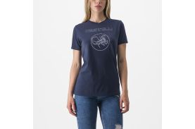 Tricou casual Castelli Pedalare Tee de dama Bleumarin XS