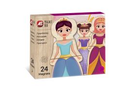 Cutie universul printeselor cu 24 piese din lemn si magnetice