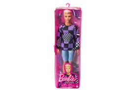 Barbie papusa baiat fashionistas blond cu bluza cu imprimeu geometric