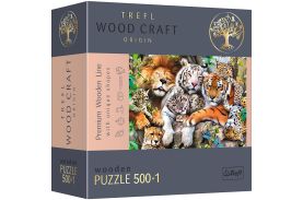 Puzzle trefl din lemn 500+1 piese felinele din jungla