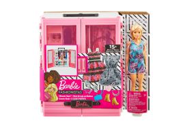 Barbie dulapior cu hainute si papusa