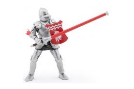Papo figurina cavaler cu sulita si scut rosu