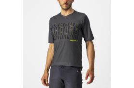 Jersey cu maneca scurta Castelli Trail Tech Tee Antracit/Galben Fluo L