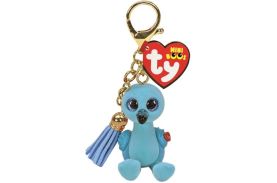 Plus breloc ty 8.5cm mini boos william flamingo albastru