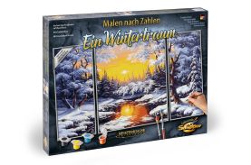 Kit pictura pe numere schipper iarna, 3 tablouri