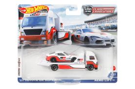 Hot wheels transportator aero lift cu masinuta toyota 21' gr supra scara 1:64