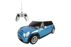 Masina cu telecomanda minicooper bleu cu scara 1 la 18