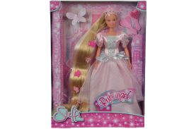 Papusa steffi printesa cu par foarte lung si rochita roz deschis