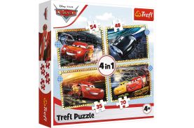 Puzzle 4in1 cars - pe locuri, fiti fata, start