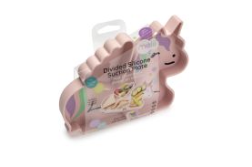 Farfurie compartimentata din silicon cu ventuza, melii, unicorn
