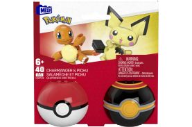 Pokemon mega set doua bile charmander si pichu 40 piese