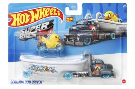 Set camion si masina sport hot wheels scrubba dub driver