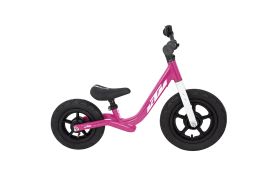 Bicicletă fără pedale KTM Wild Buddy 10 inch culoare berry și alb, cadru aluminiu ușor pentru fetițe 1.5-3 ani, vedere laterală