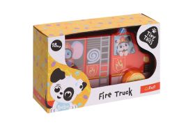 Trefl tiny tails jucarie de lemn masinuta de pompieri