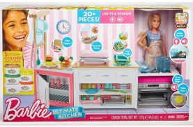 Papusa barbie cu set de joaca bucatarie