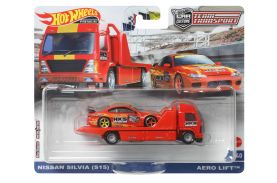Hot wheels transportator aero lift cu masinuta nissan silvia scara 1:64