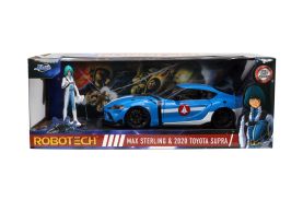 Jada robotech set masinuta metalica si figurina max sterling si toyota supra scara 1:24