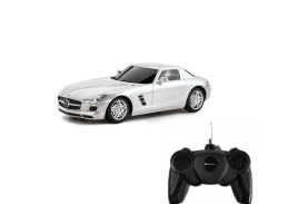 Masina cu telecomanda mercedes-benz sls amg argintie scara 1 la 24