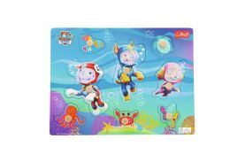 Puzzle trefl din lemn 8 piese patrula catelusilor subacvatica