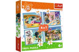 Puzzle trefl 44 cats 4in1 echipa pisicilor