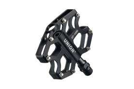 Pedale Union SP-1090 aluminiu extrudat negru + CNC, ax Cr-Mo, platforma, rulmenti capsulati