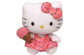 Plus ty 15cm beanie babies hello kitty cu inghetata