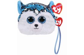 Gentuta de mana din plus ty 10cm husky cu paiete