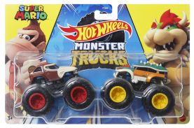 Hot wheels monster truck set 2 masini scara 1 la 64 super mario