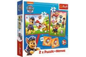 Puzzle trefl 2in1 memo patrula catelusilor echipa in actiune