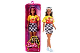 Papusa barbie fashionista bruneta cu suvite blonde