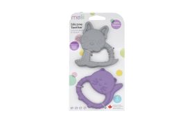 Set 2 jucarii dentitie silicon melii model bulldog + pisica