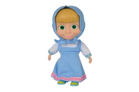 Papusa masha 23 cm cu corp moale si rochita albastra