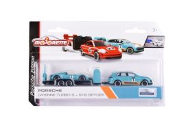 Majorette set 2 masinute si remorca porsche cayenne scara 1:64
