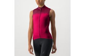 Tricou fara maneci Castelli Velocissima SL de dama Rosu/Visiniu L