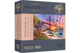 Puzzle trefl din lemn 1000 piese apus la golden gate