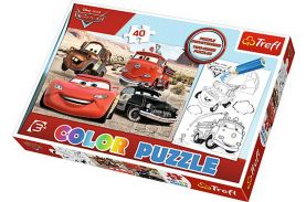 Puzzle trefl 40 color masini in desert