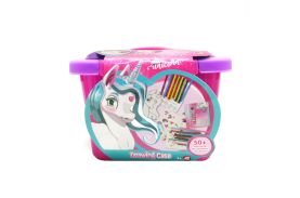 Valiza unicorn cu accesorii pentru desen